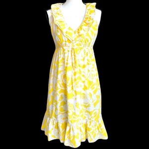 London Times Yellow Floral Midi Dress